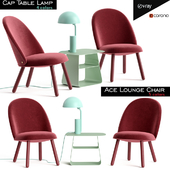 Ace Lounge Chair and Cap Table Lamp