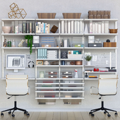 Collection of office furniture with stationery and armchair 9