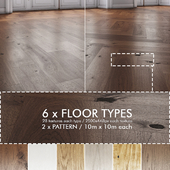 6 wooden floors 130x725mm planks
