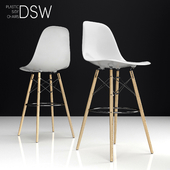 Eames DSW Bar plastic side chairs