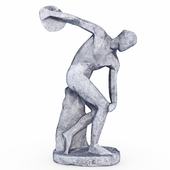 The Discobolus in style Low Poly