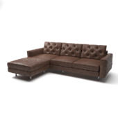 Brown leather L-shaped Sofa