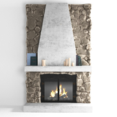 Fireplace made of natural stone