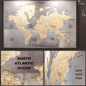 Карта мира на алюминиевой основе