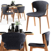 Ethimo Knit dining chair and square table