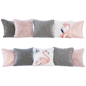 Набор подушек с принтами фламинго 02 (Pillows flamingo 02 YOU)