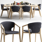 Ethimo Knit Dining Armchair and Dining Table
