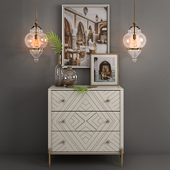 Chest of solid wood Embury Anthropologie and Alcazar Pendant lamp