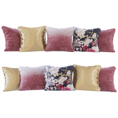 Набор подушек вишневый градиент и цветы (Pillows cherry gradient and flowers YOU)
