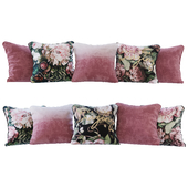 Набор подушек вишневый градиент и  цветы 02 (Pillows cherry gradient and flowers 02 YOU)