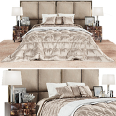 Modern bed whith knite plaid