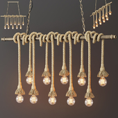Pendant lamp in Loft style (10 Edison lamps)