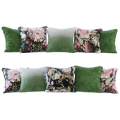 Набор подушек зеленый градиент и  цветы (Pillows green gradient and flowers YOU)