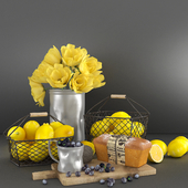Decorative set with lemons