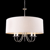 Progress Lighting P4217-09 5-Lt. Chain Hung Fixture with Off-white linen fabric shade