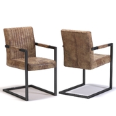 Cantilever Chair with Armrest Liberty Brown