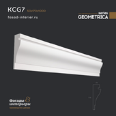 Гипсовый карниз - KCG7. Габариты (50x170x1000). Эксклюзивная серия декора "Geometrica".