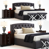 Jordan Button-Tufted Wing Bed