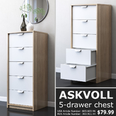 IKEA ASKVOLL Chest of 5 drawers