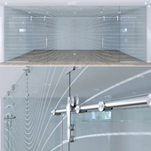 Glass partition with sliding doors - 2