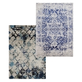 Temple and webster, Bone-White-and-Navy-Art-Moderne, Johnnie-Blue-Durable-Modern-Rug