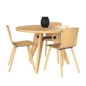 Vitra Table Gueridon & HAL Ply Wood Chair