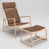 Gazzda Dedo Lounge Chair and Dedo Footstool