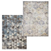 Temple and webster: Faded Triangle Blue Digital Print Rug, Multi Art Moderne Louis Rug