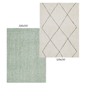 Temple and webster: Jasmine Blue Jute Rug, Ivory & Charcoal Super Soft Moroccan-Style Rug