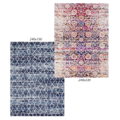 Temple and webster: Blue Art Moderne Palais Rug, Zaire Colorful Power Loomed Modern Rug