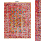 Temple and webster: Rust & Pink Power Loomed Distressed Modern Rug