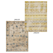 Temple and webster:Aisha Vintage Ziegler Rug Blue, Kaya Distressed Abstract Rug