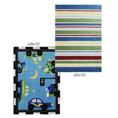 Temple and webster: Curious Owl Blue Stripes Kid&#39;s Rug, Curious Owl Primary Stripes Kid&#39;s Rug