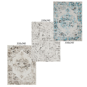Temple and webster: Monochrome Strokes Rug, Blue & Gray Minna Rug, Silver & Gray Cardano Rug