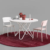 Calligaris Liberty chair and Stellar table set