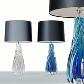 Elegant Sculptural Studio Art Glass Console Lamp