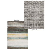 Temple and webster: Cinthia Blue, Yellow & Gray Durable Modern Rug, Silver Art Moderne Palais Rug