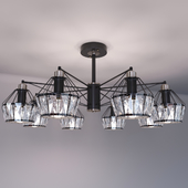 Eurosvet Lord 8 loft style ceiling chandelier black