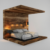 Wood & bed