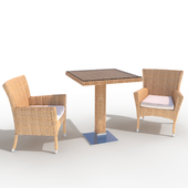 rattan table and chair