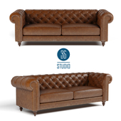 OM Double leather sofa Chester model S25503 from Studio 36