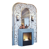 Камин, бра, декор, зеркало и панно terrazzo в стиле мемфис (Fireplace sconce mirror and decor memphis 01 YOU)