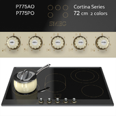 Smeg Cortina P775 72cm Ceramic Hob – cream/ anthracite / brass