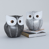 Minimalist Black and White Owl