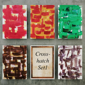 Abstract Paintings Crosshatch Set2