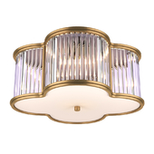 Alexa Hampton Basil 2 Light 11 inch Natural Brass with Clear Glass Flush Mount Ceiling Light