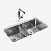KOHLER "Strive" under-mount double-equal kitchen sink