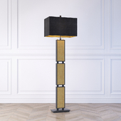 The David Hunt Lighting Collection CROC black & gold floor lamp