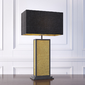 The David Hunt Lighting Collection CROC black & gold table lamp