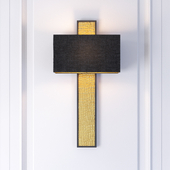 The David Hunt Lighting Collection CROC black & gold wall lamp